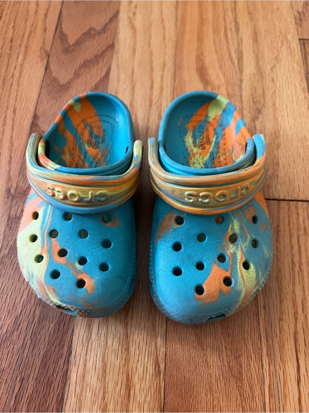 CROCS Toddler Aqua & Orange Tie-Dye Clog